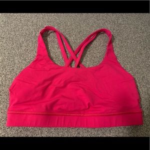Lululemon energy bra hot magenta pink size 8